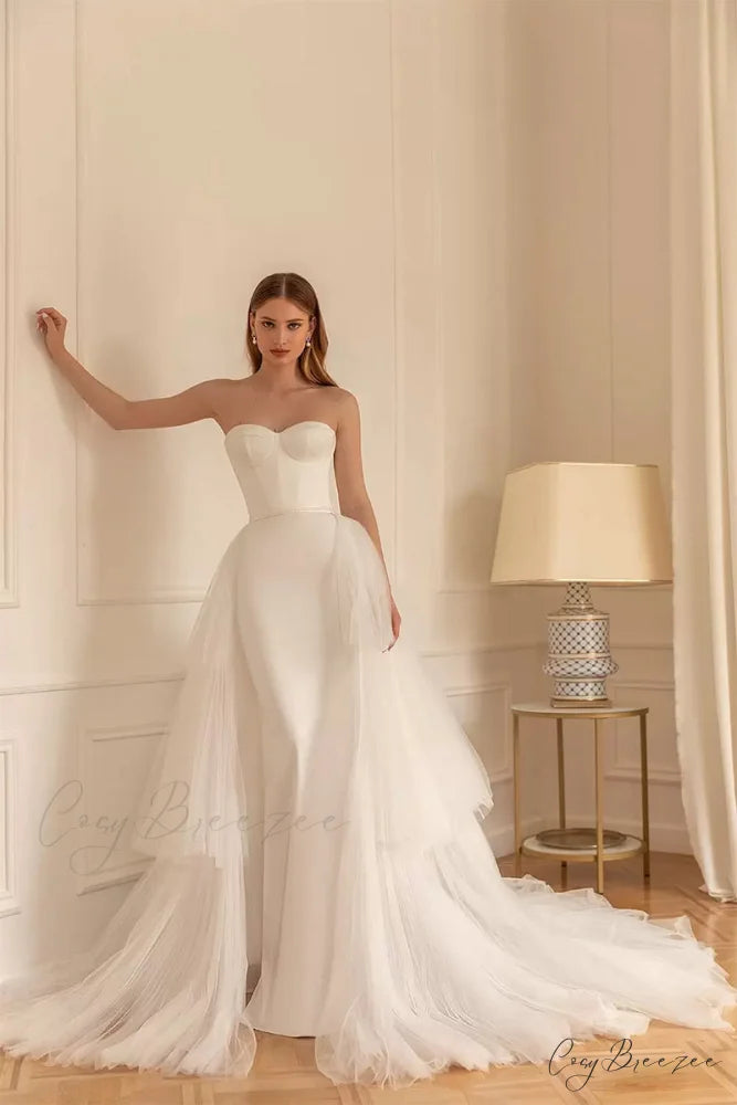 Everlasting Affection Strapless Trendy Satin Wedding Dress