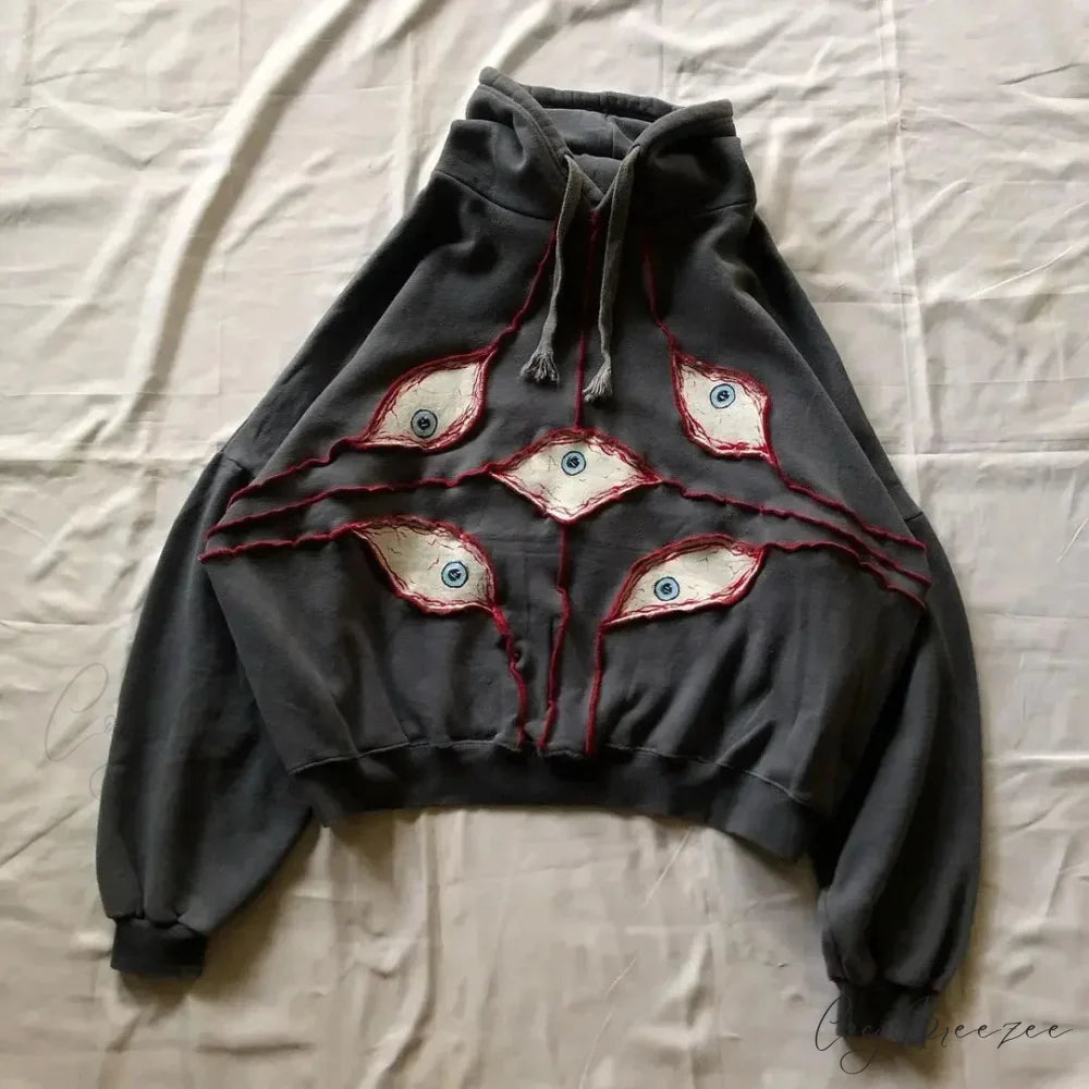 Eyeball Patch High Street Hoodie black 2 / S hoodies-241228