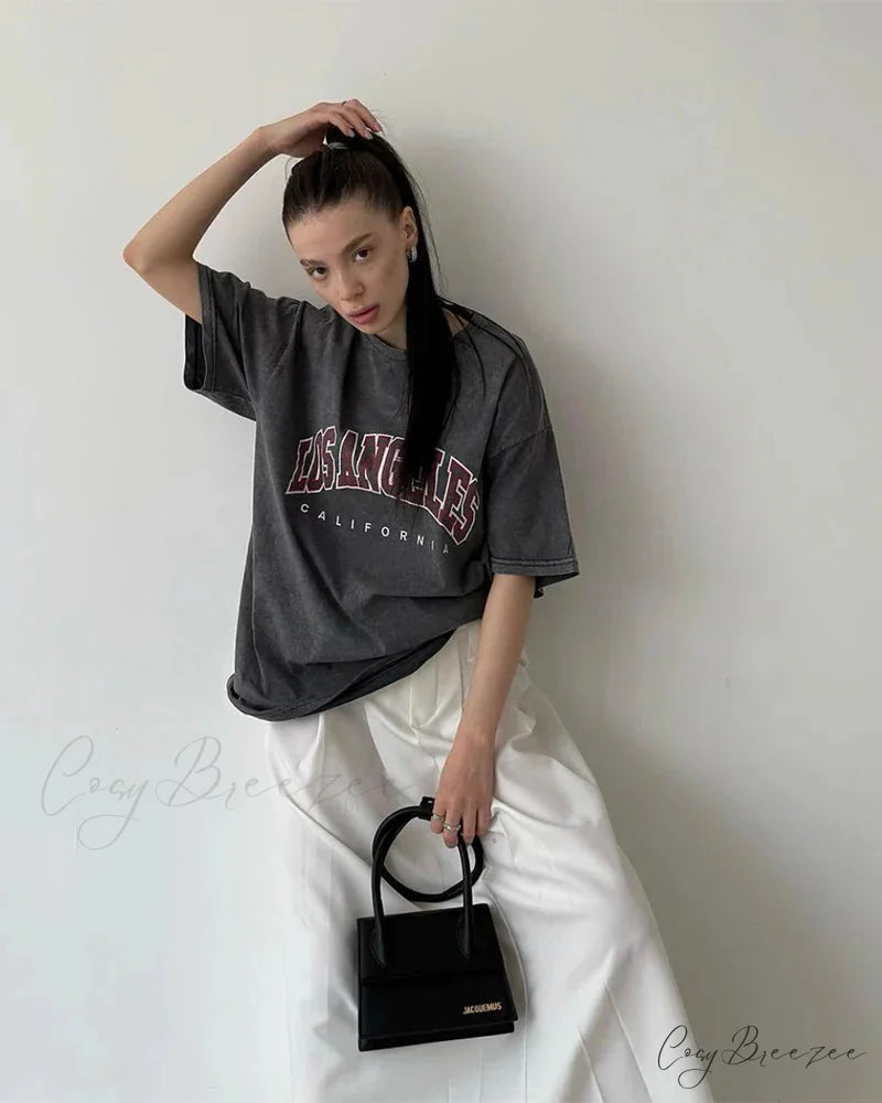 Faded Print Luxe Throwback Tee Black1 / L t-shirt-250223