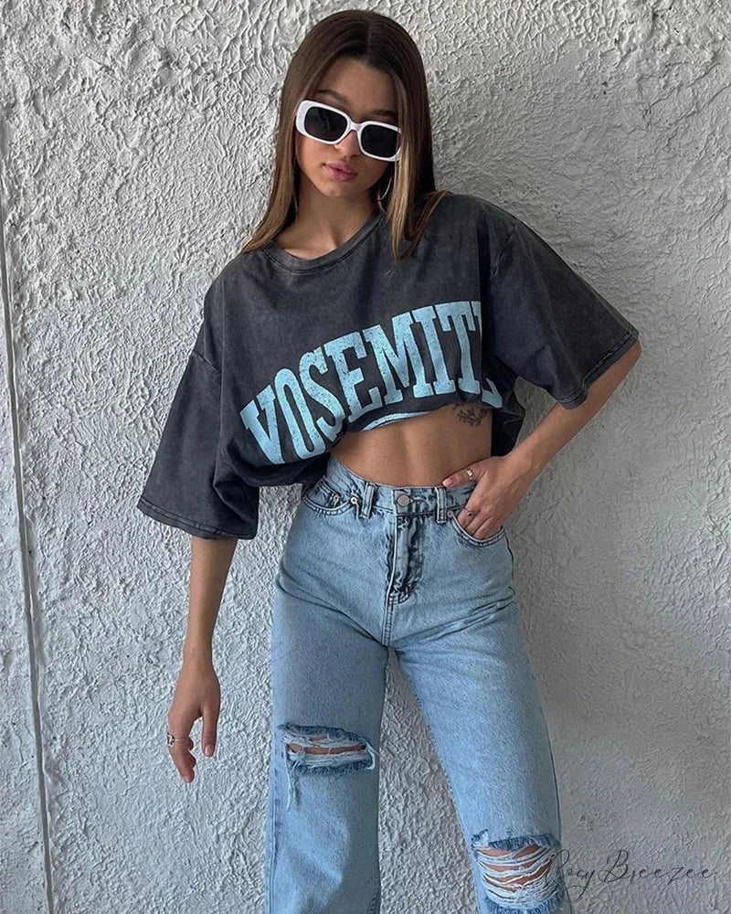Faded Print Luxe Throwback Tee Black12 / L t-shirt-250223