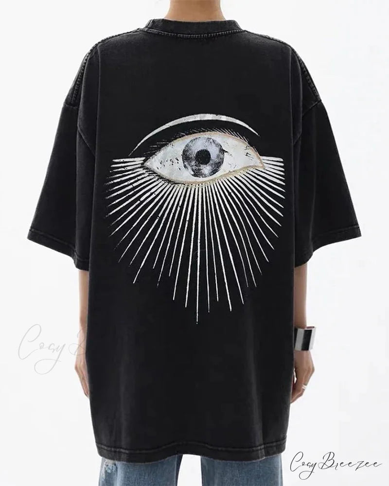 Faded Print Luxe Throwback Tee Black16 / L t-shirt-250223