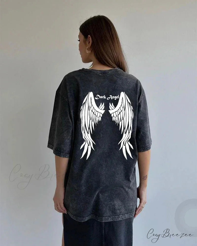 Faded Print Luxe Throwback Tee Black17 / L t-shirt-250223