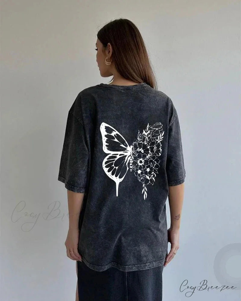 Faded Print Luxe Throwback Tee Black19 / L t-shirt-250223