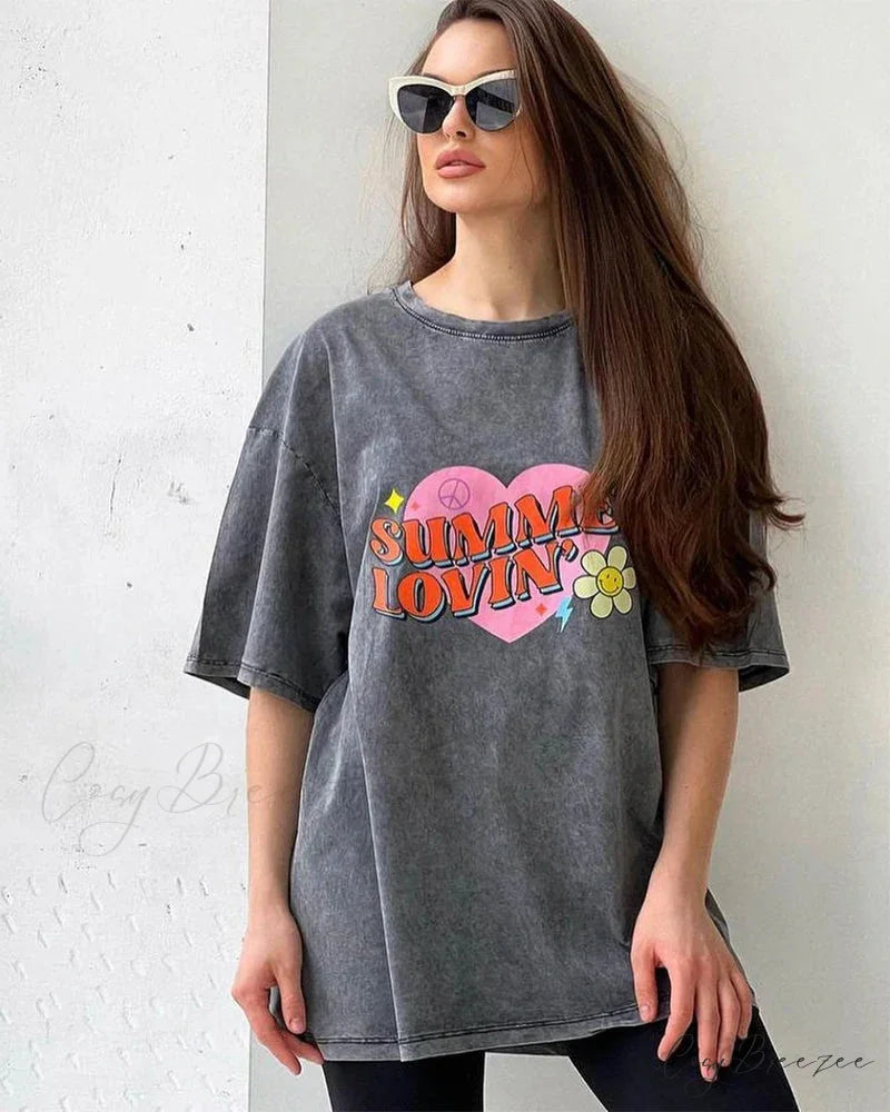 Faded Print Luxe Throwback Tee Black7 / L t-shirt-250223