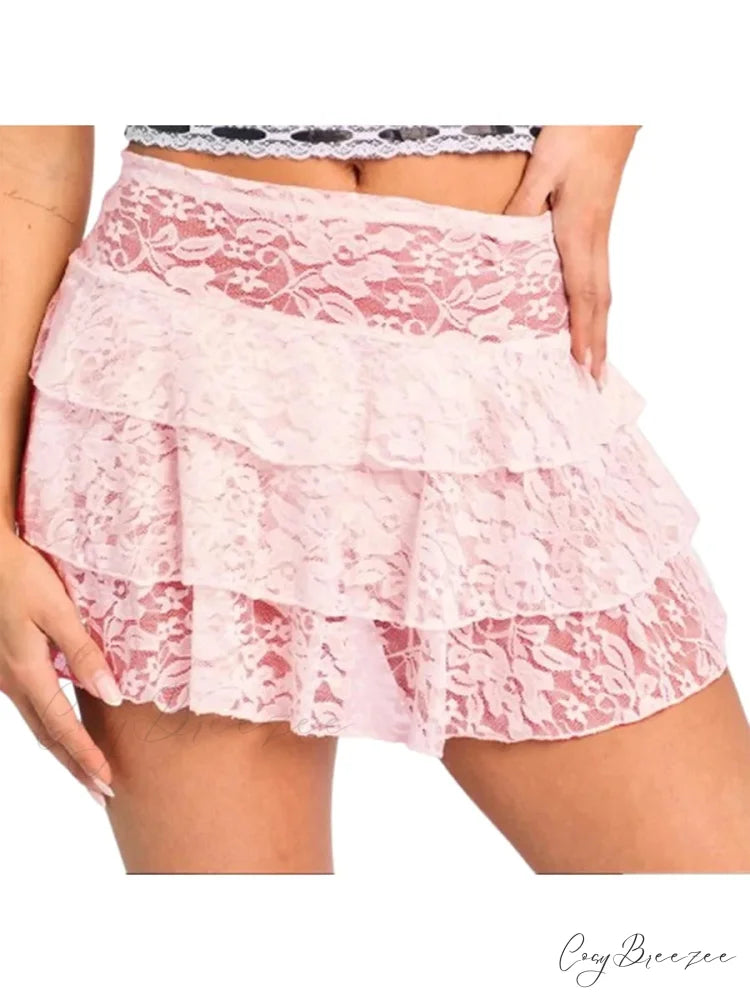 Fairy Stacked Flowing Flounce Skirt skirts-250223