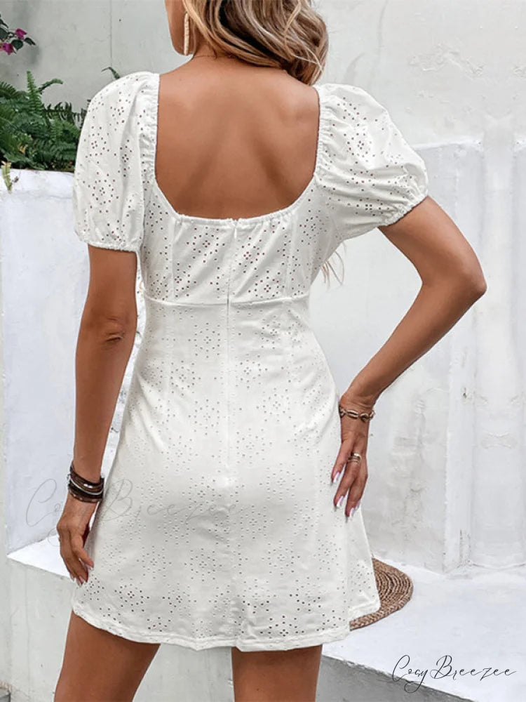 Fairy Vintage White Gown Neck Boxy Backless for Women