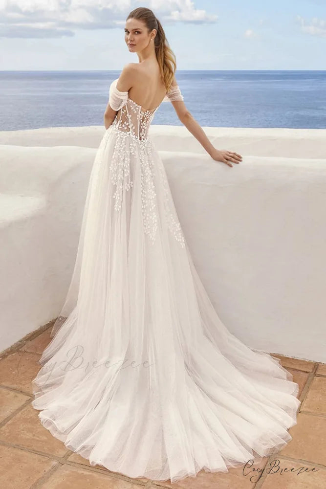 Fairytale Romance Graceful Off-the-Shoulder Wedding Dress