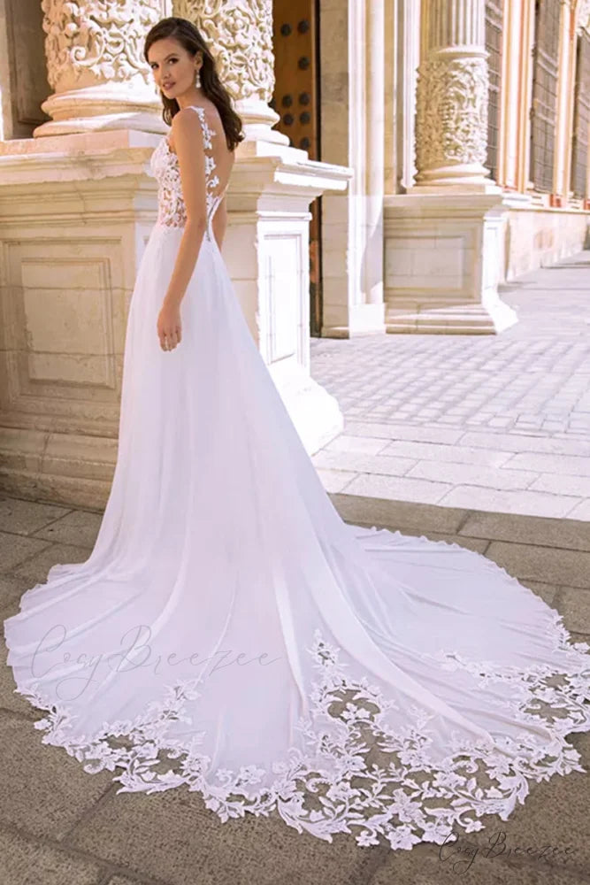 Fantastical Romance Graceful A-line Wedding Dress