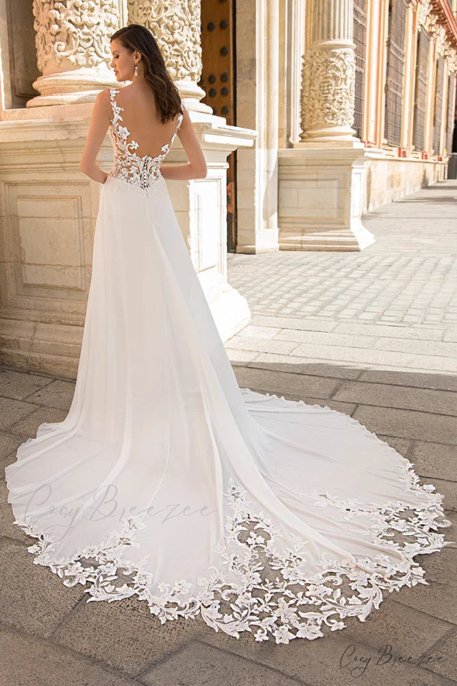 Fantastical Romance Graceful A-line Wedding Dress