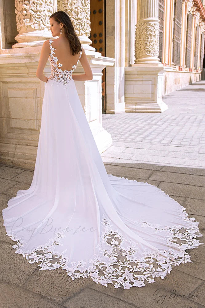 Fantastical Romance Graceful A-line Wedding Dress