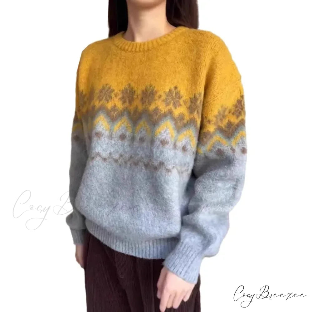 Fashion Casual Print Long Sleeve Sweater swraters-241228