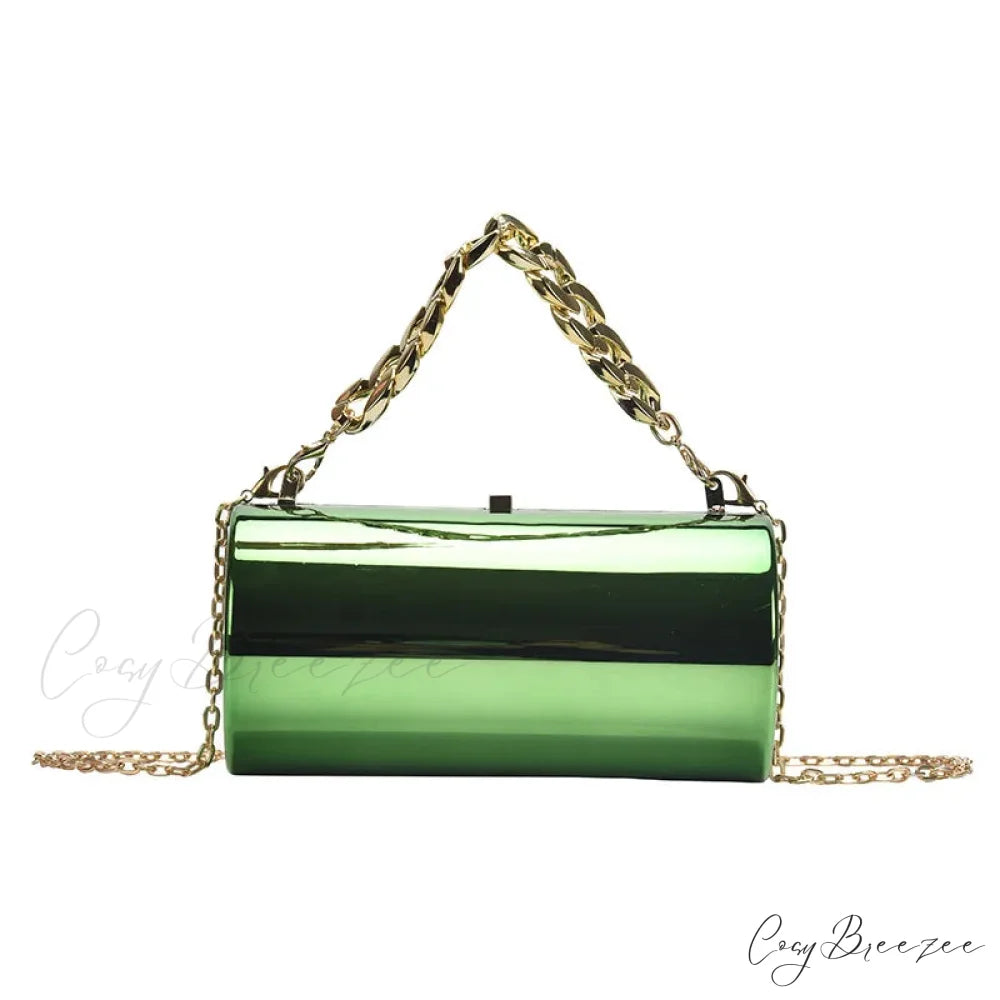 Fashion Cylinder Mini Evening Crossbody Handbag Green handbag-250126