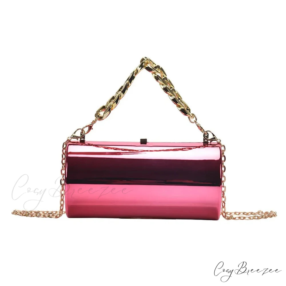 Fashion Cylinder Mini Evening Crossbody Handbag Rose handbag-250126