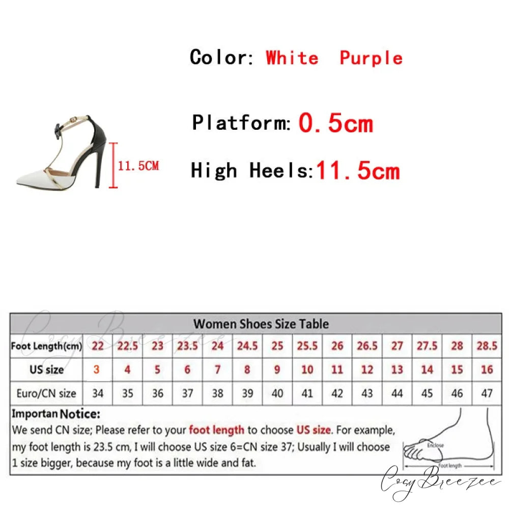 Fashion Design Bowknot Ankle Strap Women Pumps Pointed Toe High Heels Wedding Banquet Shoes Sandals