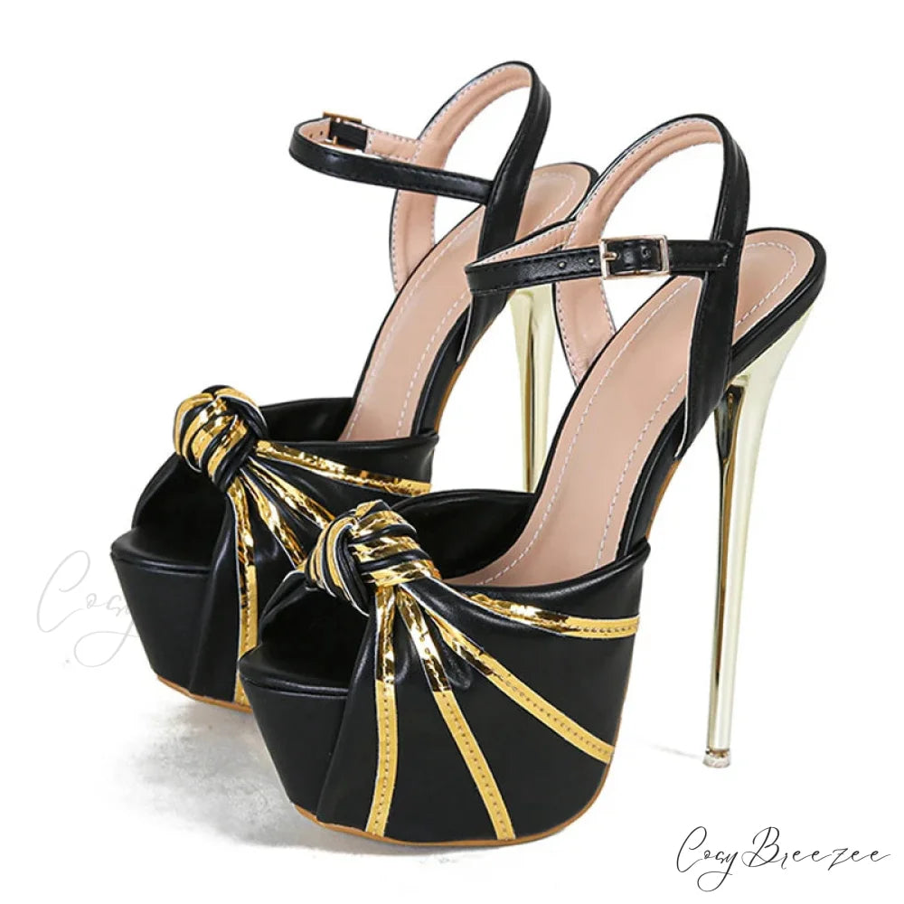 Fashion Design Pleated Leather Open Toe Extreme High Heels Stripper Pole Dance Shoes Summer Platform Sandals Women