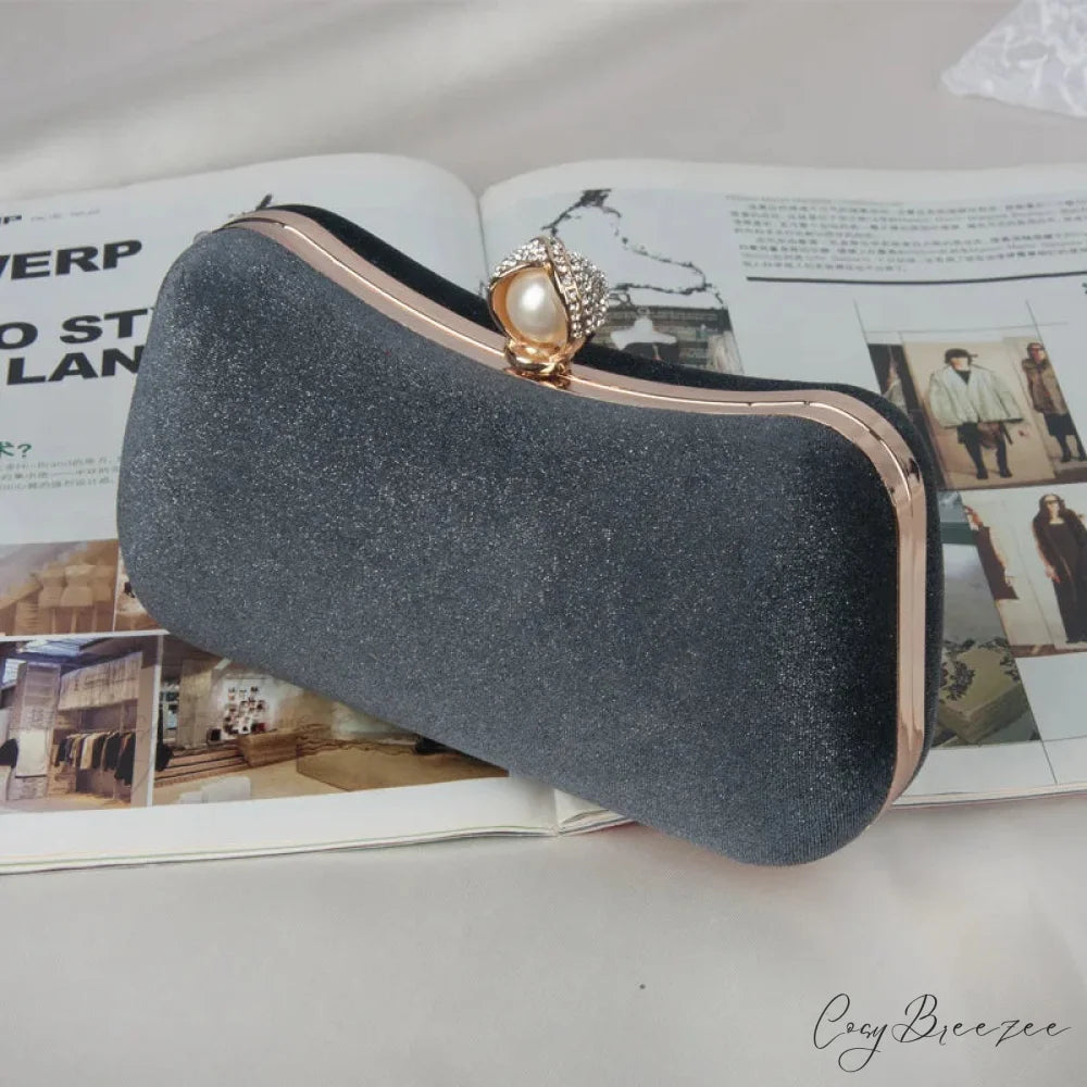 Fashion Evening Clutch Tassel Chain Grey / 20x5x11cm clutchbag-250126