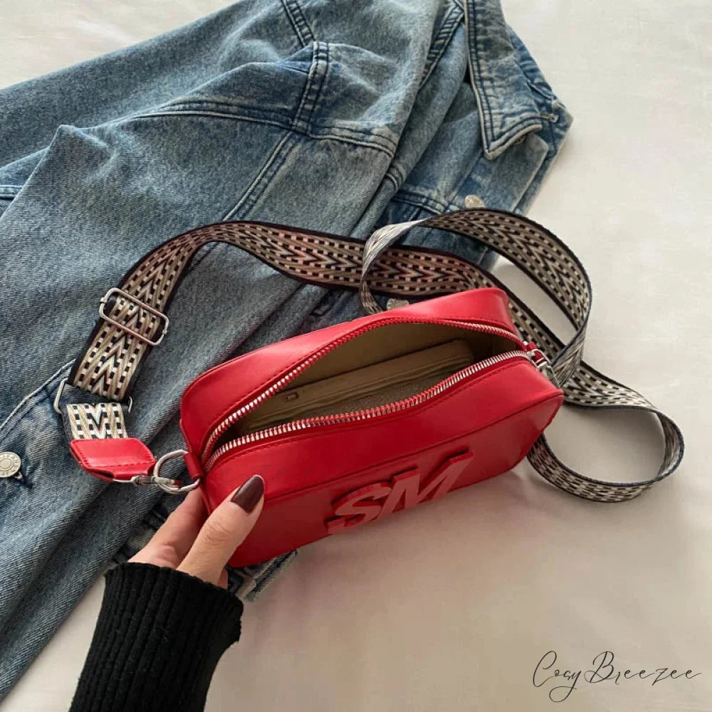 Fashion Leopard Print Letters Crossbody Bag Single Zipper Red crossbody-250126