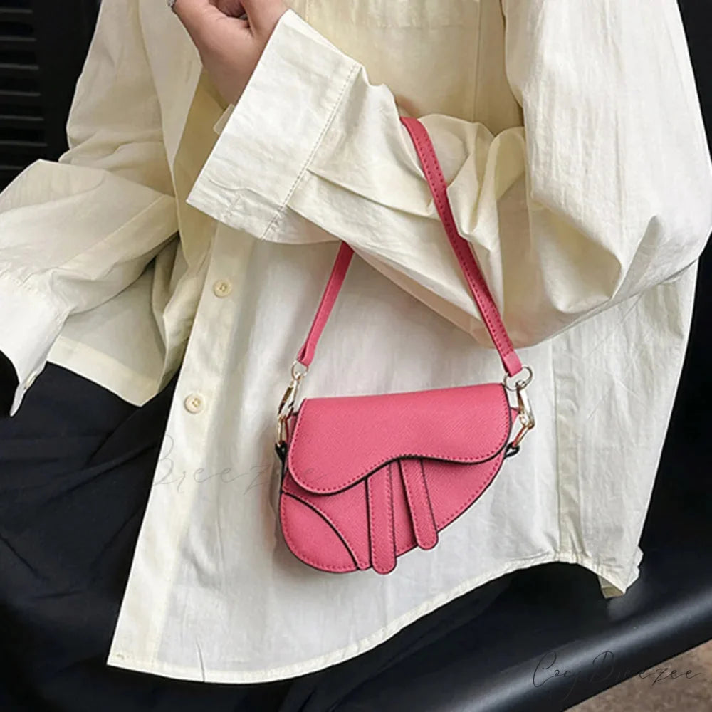 Fashion Mini Zipper Messenger Solid Color Bag handbag-250126