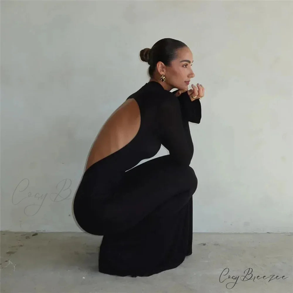 Fashion Open Back Maxi Dress