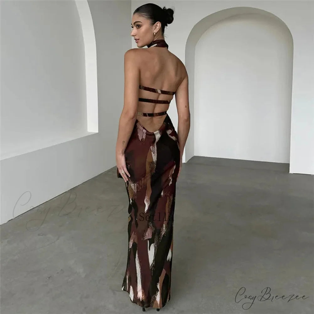 Fashion Print Maxi Dress