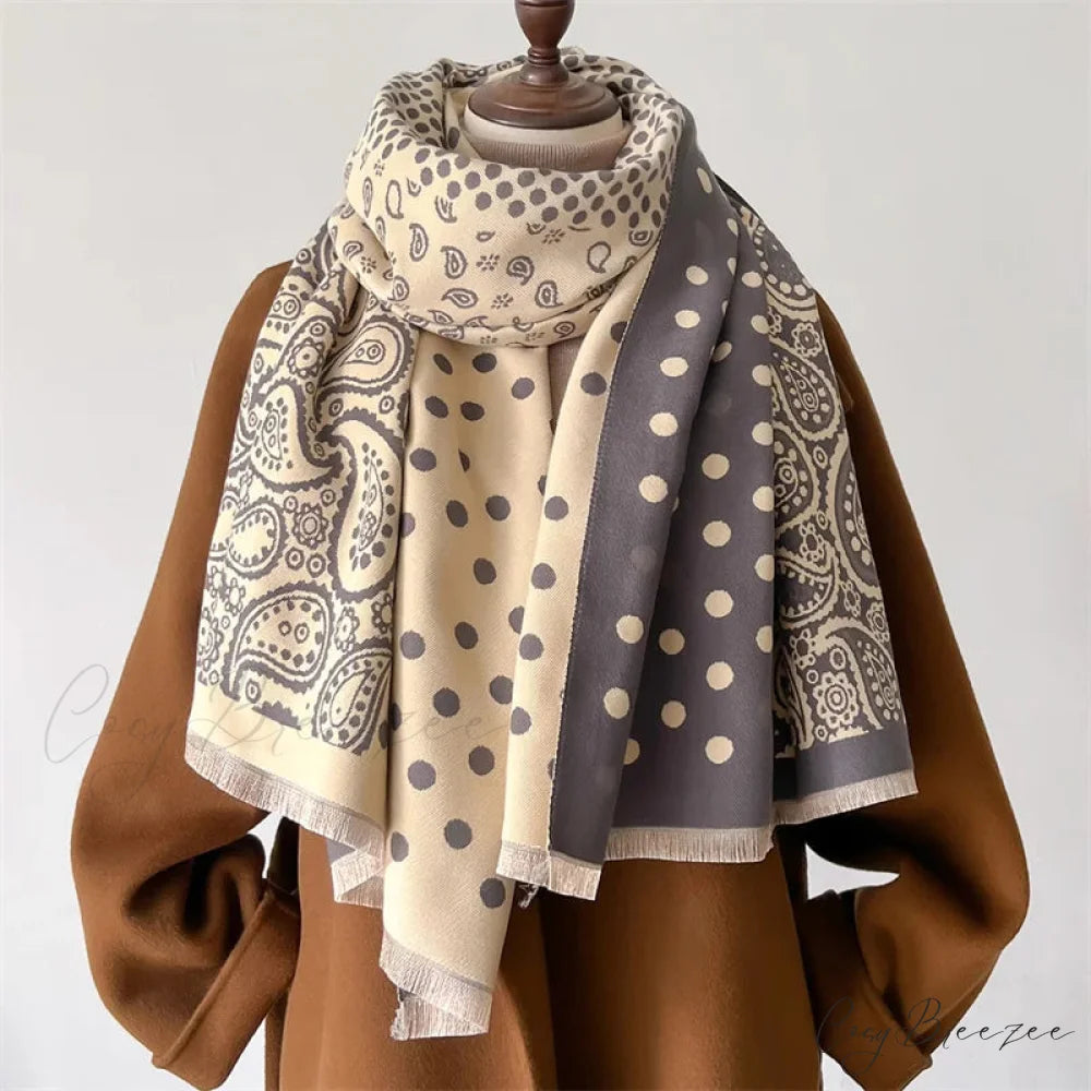 Fashion Print Pashmina Winter Scarf black3 scarf-241228