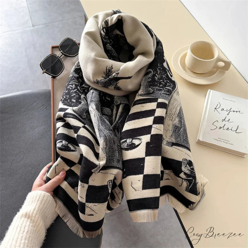 Fashion Print Winter Cashmere Shawl Scarf scarf-241228