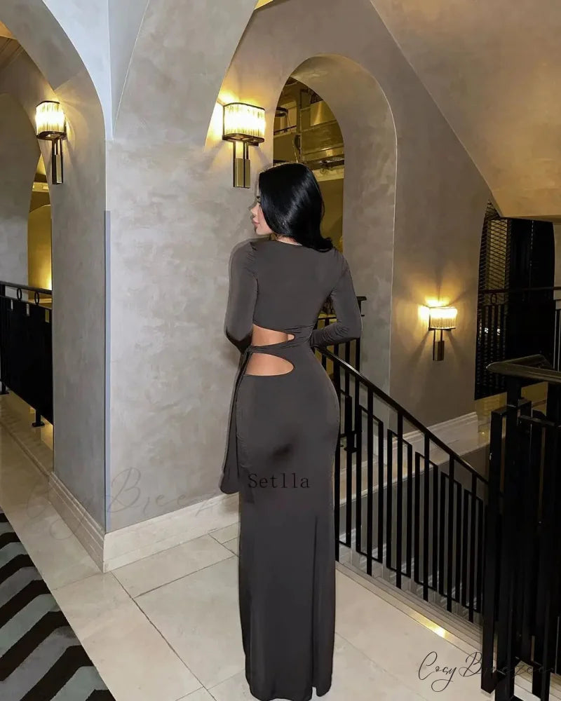 Fashion Sexy Side Cut Out Maxi Dress