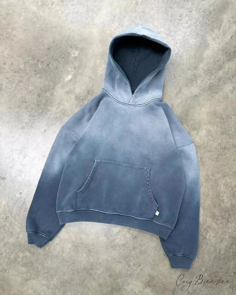 Fashion Trend Fleece Padded Zipper Hoodie blue / M hoodies-241228