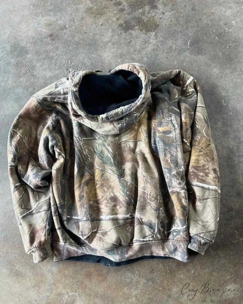 Fashion Trend Fleece Padded Zipper Hoodie hoodies-241228