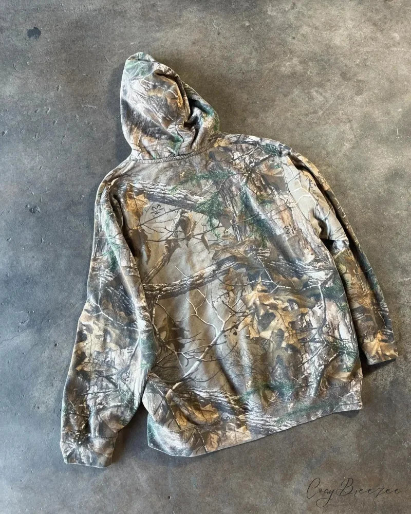 Fashion Trend Fleece Padded Zipper Hoodie hoodies-241228