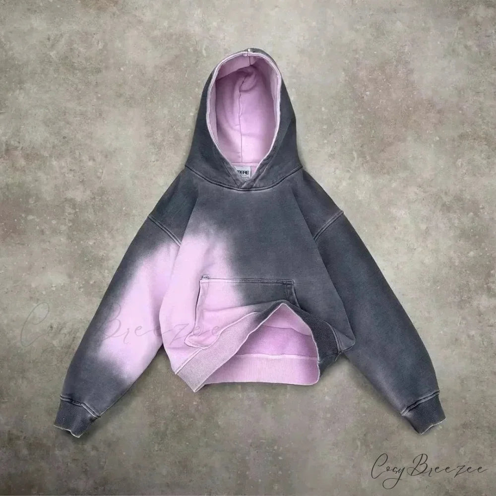 Fashion Trend Fleece Padded Zipper Hoodie purple / M hoodies-241228