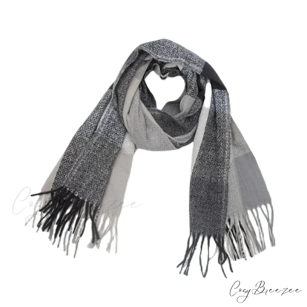 Fashion Warm Knit Cashmere Plaid Scarf Color02 scarf-241228