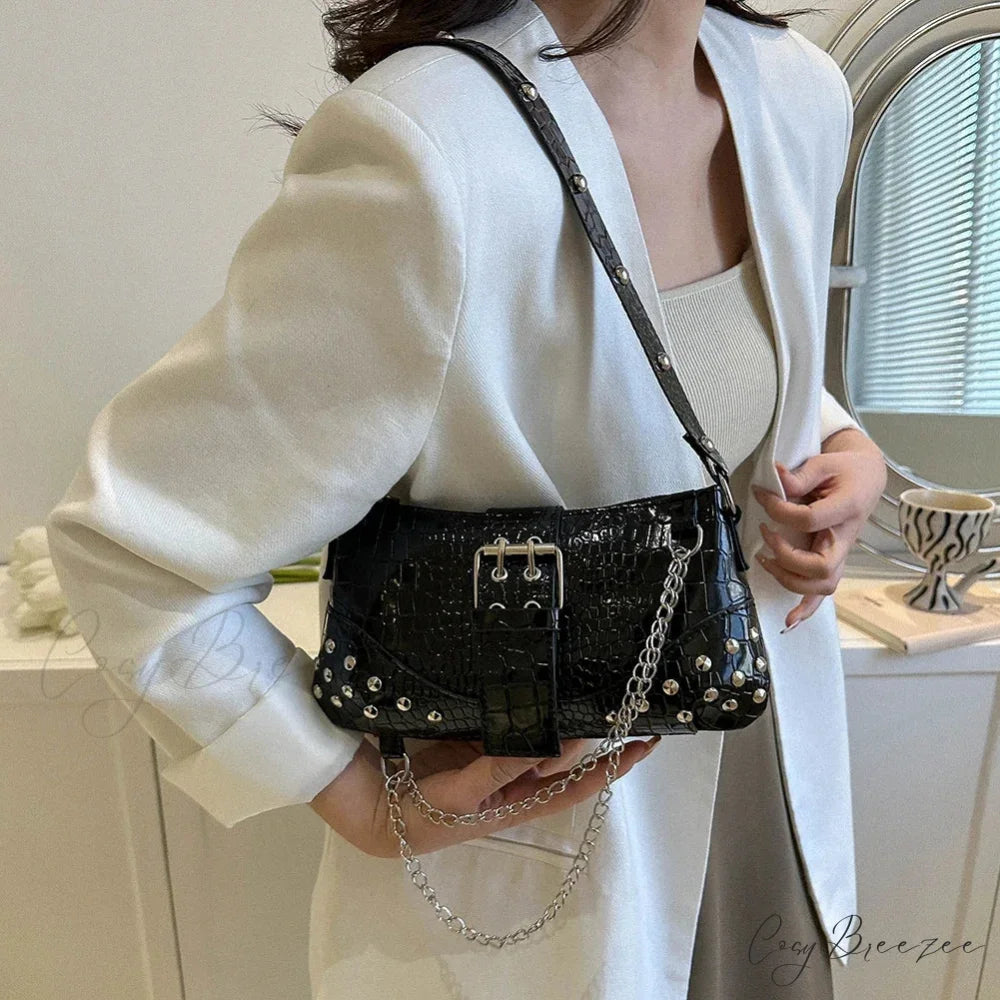 Fashion Y2K Pleated Underarm Shoulder Bag shoulder-250126
