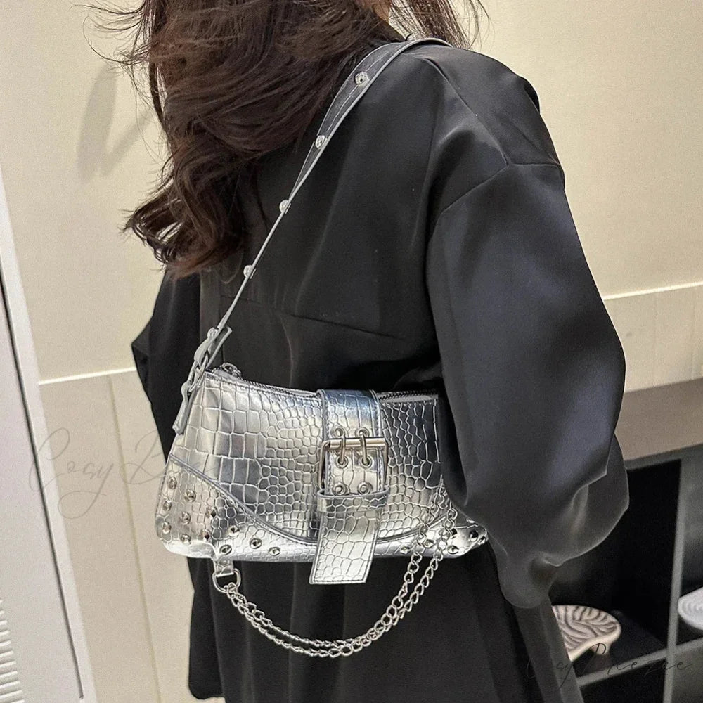 Fashion Y2K Pleated Underarm Shoulder Bag shoulder-250126
