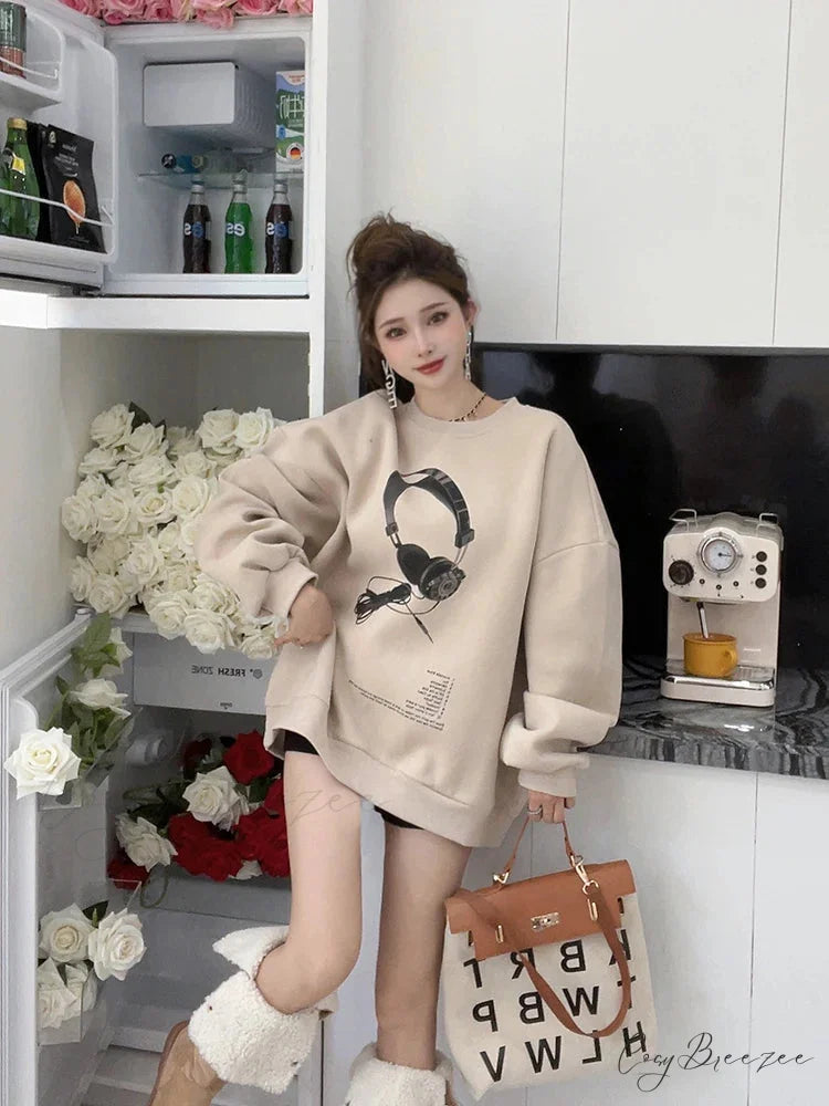 Fashionable Trendy Casual Comfortable Hoodie KHAKI / M