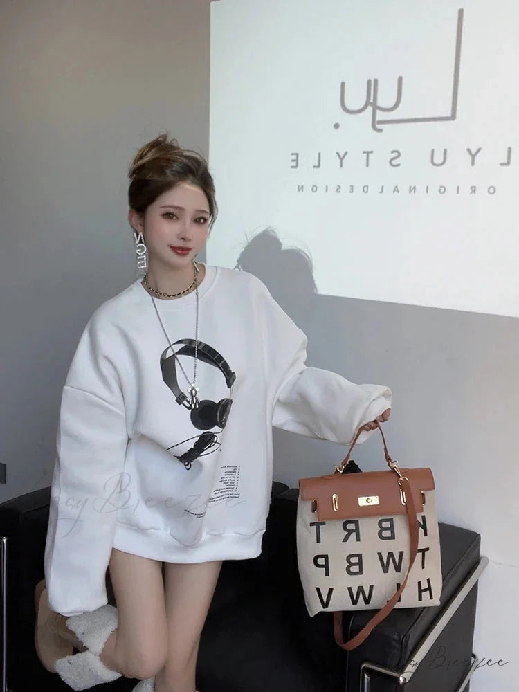 Fashionable Trendy Casual Comfortable Hoodie WHITE / M