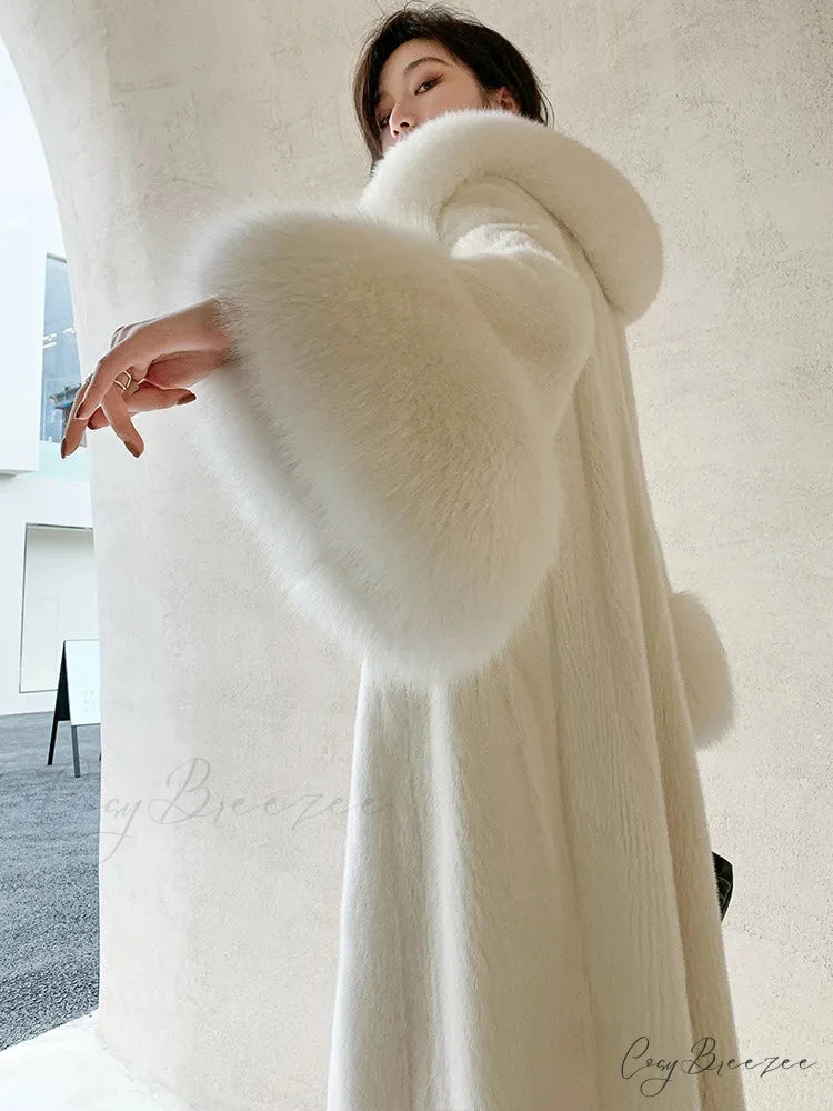 Faux Fur Collar Loose Warm Coat overcoats-241228