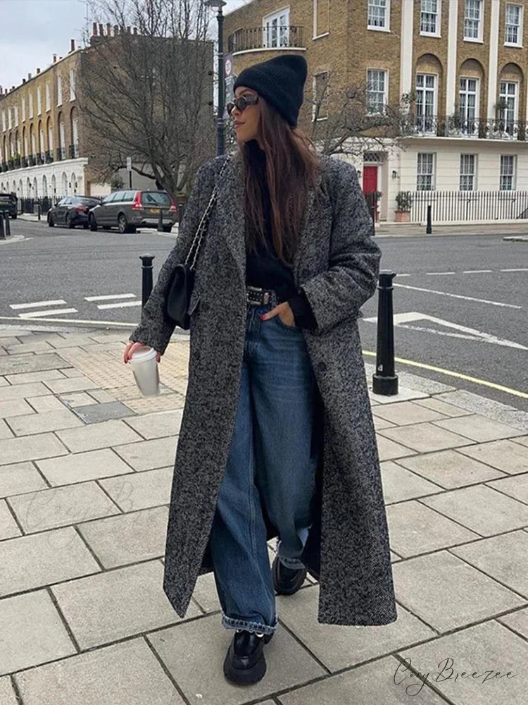 Faux Fur Lace-Up Patchwork Coat overcoats-241228