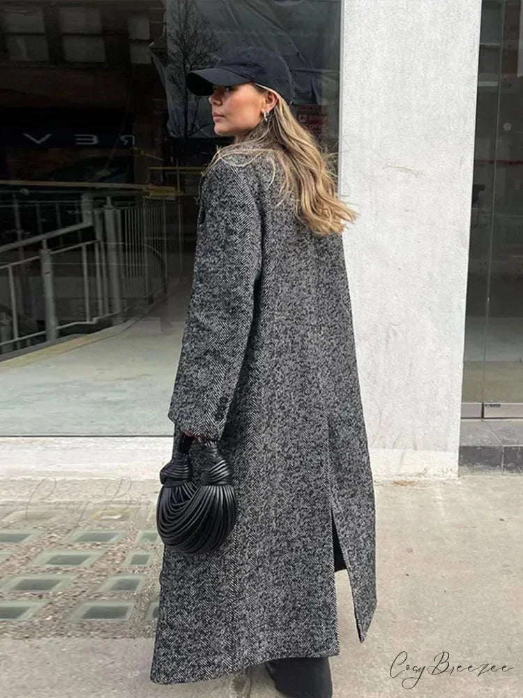 Faux Fur Lace-Up Patchwork Coat overcoats-241228