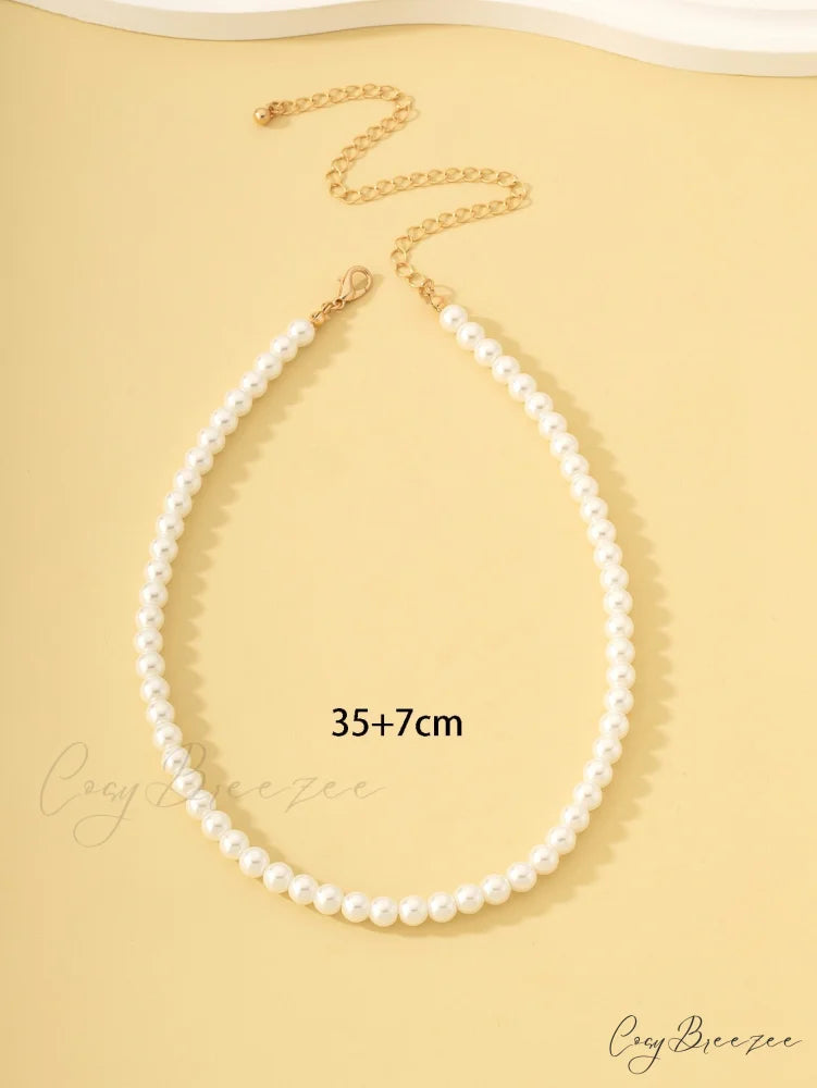 Faux Pearl Beaded Necklace