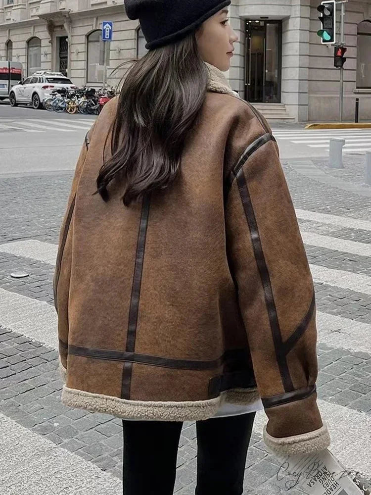Faux Suede Stylish Lining Jacket
