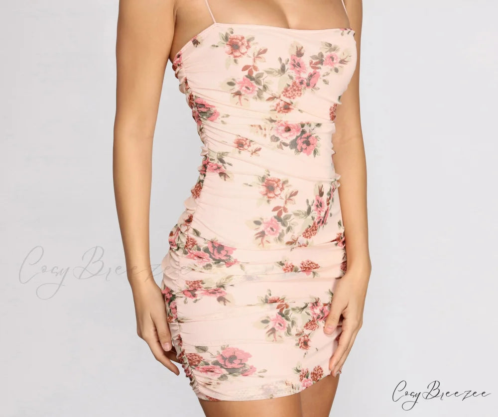 Fawning Over Stylish Florals Mini Dress