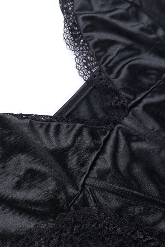 Lace V-Neck Halter Waist-Cinching Cutout Mini Party Dress