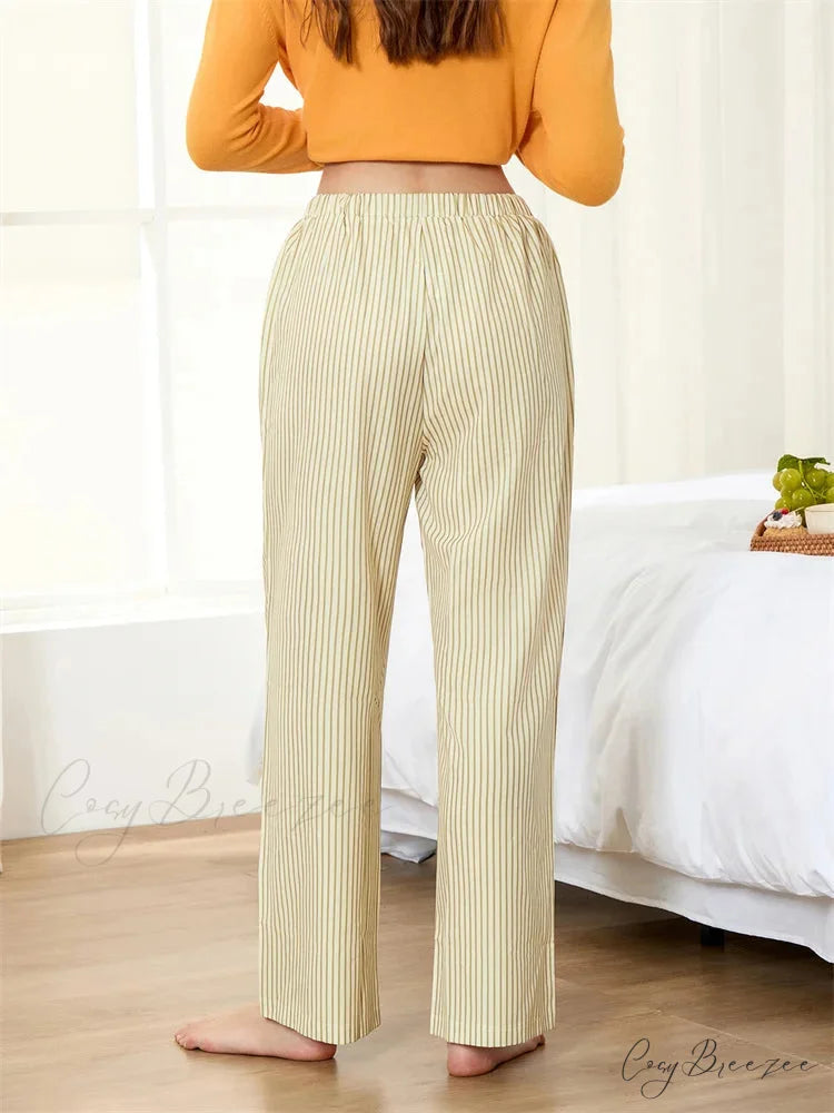 Festive Plaid Pattern Lace-Up Stretchy Sleep Pant pant-250223