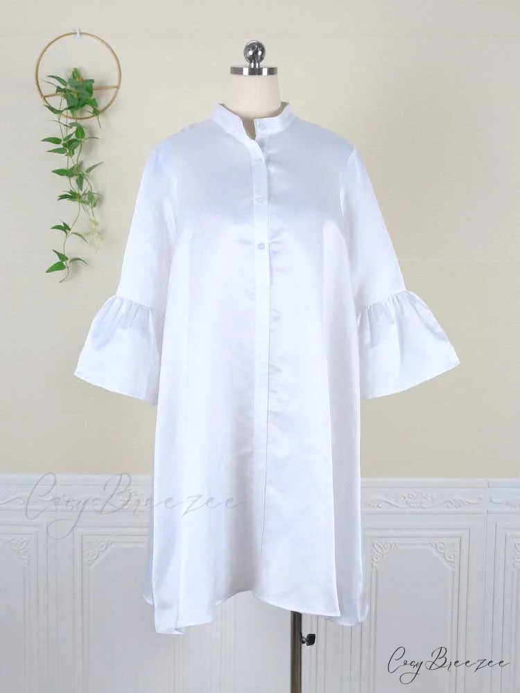 Flared One-sleeve Graceful Loose Party Dress