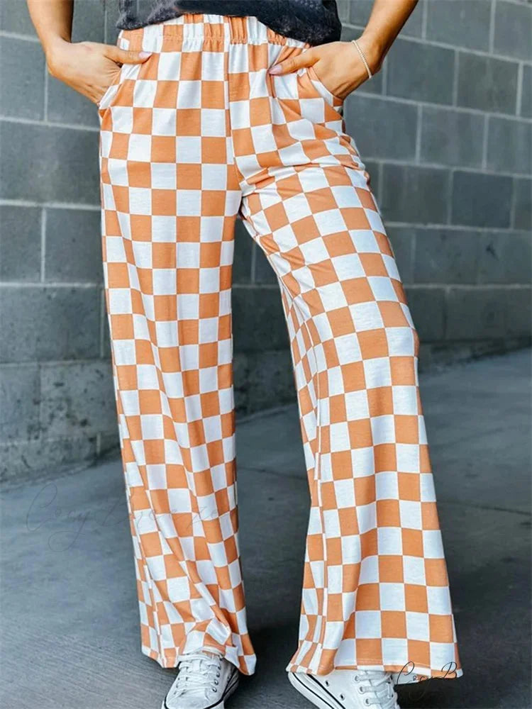 Flared Striped Floral Stretchy Elevated-Waist Pant pant-250223