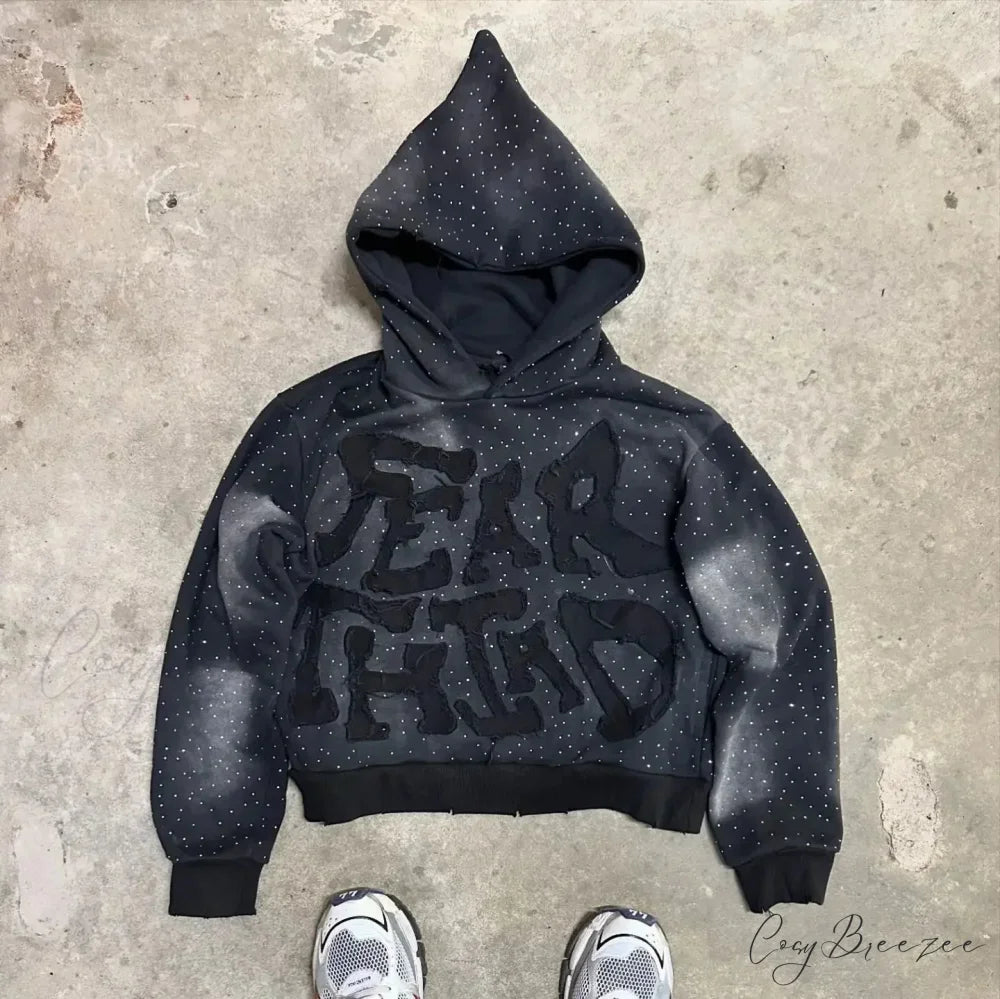 Flash Diamond Oversized Hoodie black 1 / M hoodies-241228