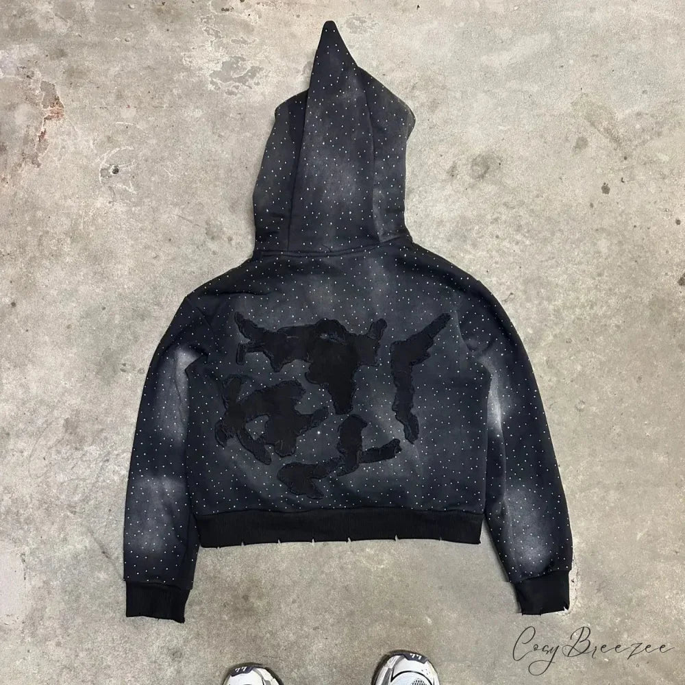 Flash Diamond Oversized Hoodie hoodies-241228