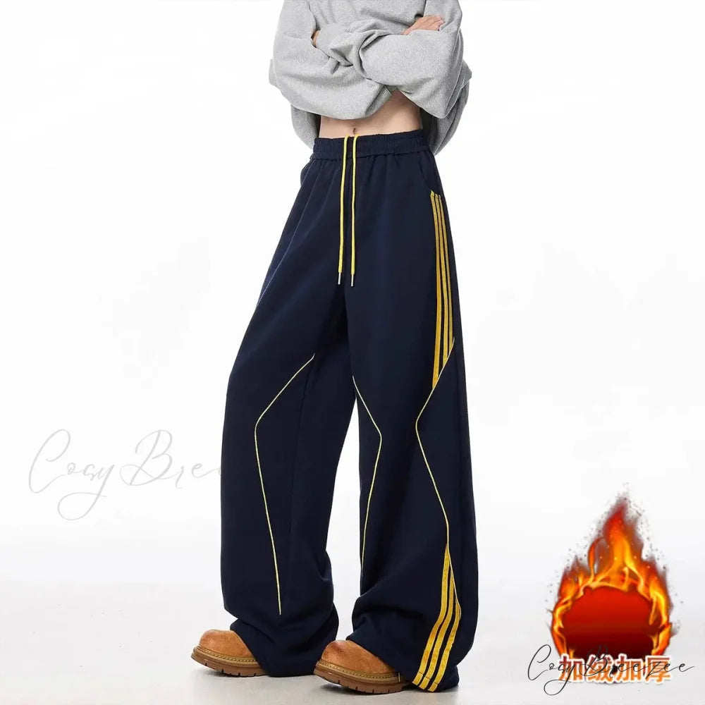 Fleece Motion Winter All-Match Pants Navy Blue Fleece / M pants-241228