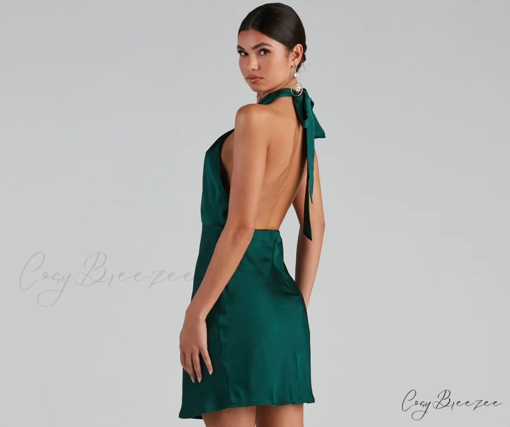 Flirtatious Flare Stylish Halter Skater Dress